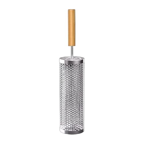 Grill Net Tube Rolling Korb Grill Werkzeug mit abnehmbarem Mesh Abdeckung Grill Zubehör (Silber-21cm mit Griff) von Mounteps