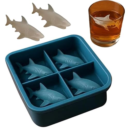 Hai Silikon Eisform, 3D Neuheit Hai Form Eisform, Lustige Hai Eis Würfel Formen für Whisky, Cocktails und Saft, Easy-Release von Mounteps
