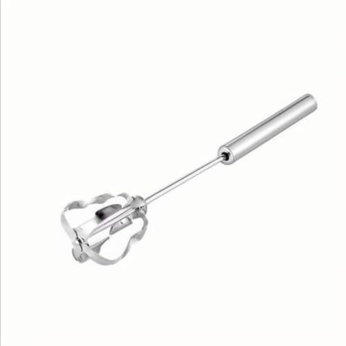 Halb-Auto Eier Schneebesen, Edelstahl Eierrührer Rotary Schneebesen Mixer Hand Push (14 inch) von Mounteps