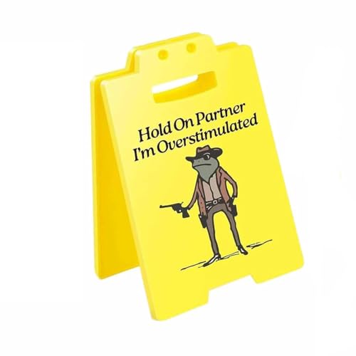 "Hold On Partner I'm Overstimulated Desk Sign Funny Office Decor Office Sign Tabletop Gag Gift von Mounteps