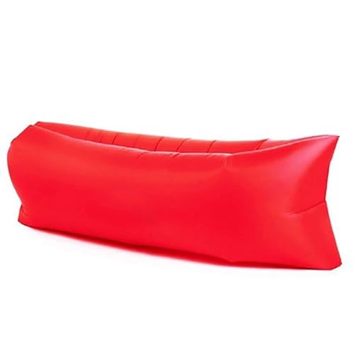 Lazy Outdoor Aufblasbares Sofa Luftbett Liege, Schnell Aufblasbar, Wasserdicht & Langlebig, Tragbarer Camping Strand Hangout Sack für Erwachsene (Rot) von Mounteps