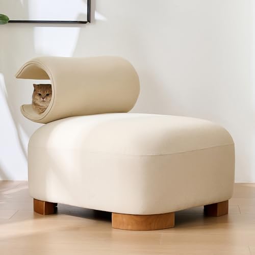 Mehrzweck-Sofa mit Katzenhöhle - haustierfreundlicher Futon für Wohn- und Schlafzimmer, kratzfestes Material, ergonomisches Design für Mensch und Katze, Einsitzer-Sofa, Lounge-Sessel von Mounteps