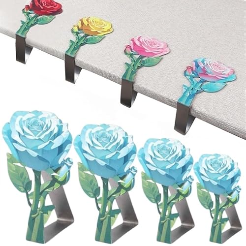 Mounteps 4X Rose Tischdecke Clips Halter verstellbare Heavy Duty Metall Tischdecke Klemmen (Blau) von Mounteps