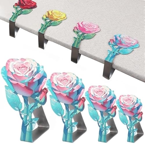 Mounteps 4X Rose Tischdecke Clips Halter verstellbare Heavy Duty Metall Tischdecke Klemmen (Mehrfarbig) von Mounteps