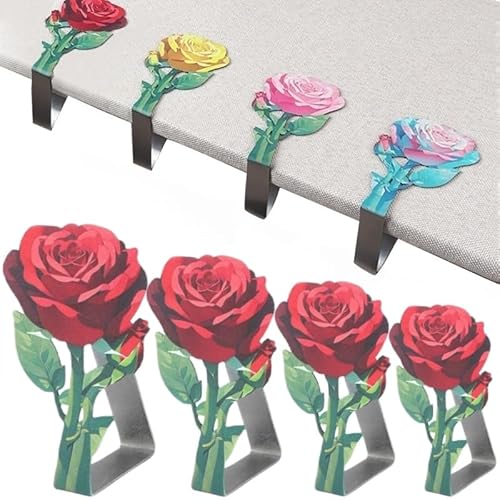 Mounteps 4X Rose Tischdecke Clips Halter verstellbare Heavy Duty Metall Tischdecke Klemmen (Rot) von Mounteps
