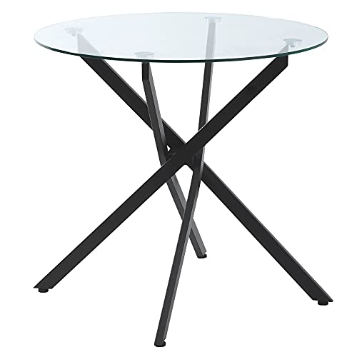 Mounteps Beistelltisch mit Sicherheitsglas runder Couchtisch Kaffeetisch Glastisch für Wohnzimmer Schlafzimmer Metall Schwarz 80 x 80 x 75 cm Mounteps Beistelltisch mit Sicherheitsglas runder Couchtisch Kaffeetisch Glastisch für Wohnzimmer Schlafzimmer Metall Schwarz 80 x 80 x 75 cm von Mounteps