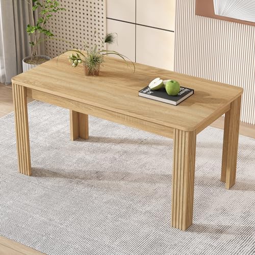 Mounteps Esstisch Holz, Rechteckiger Esszimmertische, Modern Küchentisch für Wohnzimmer und Esszimmer, 116L x 65B x 75H cm(Eichefarben) von Mounteps