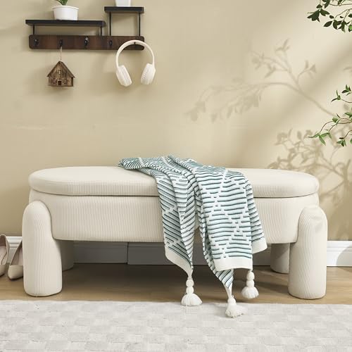 Mounteps Großer Sitzhocker mit Stauraum – stabile Aufbewahrungsbank aus Cordstoff mit Massivholzrahmen, gepolstert, für Schlafzimmer, Wohnzimmer, Garderobe & Flur, Beige Mounteps Großer Sitzhocker mit Stauraum – stabile Aufbewahrungsbank aus Cordstoff mit Massivholzrahmen, gepolstert, für Schlafzimmer, Wohnzimmer, Garderobe & Flur, Beige von Mounteps