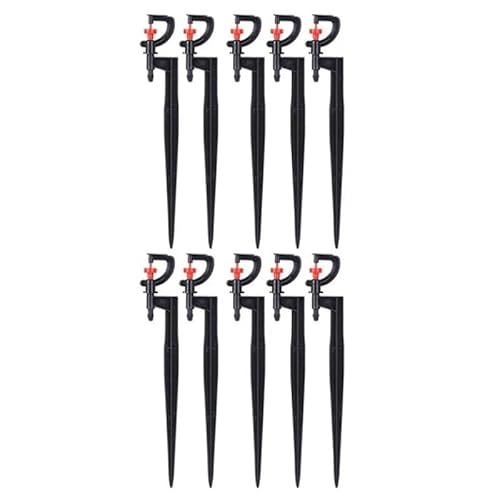 Mounteps Mikro-Tropfbewässerungsstrahler, Sprinkler, ideal für effizientes Gartenbewässerungssystem (10, schwarz), 10 Stück von Mounteps