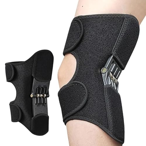 Mounteps Power-Knees Brace Gelenkstütze Verstellbare atmungsaktive Feder belastete Kniestütze (Schwarz) von Mounteps
