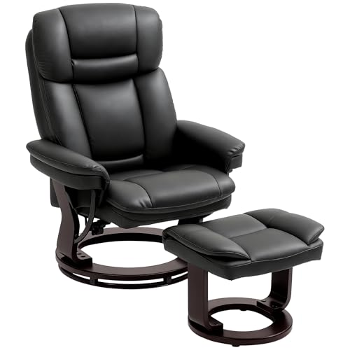 Mounteps Relaxsessel mit Hocker, 360°drehbarer Fernsehsessel mit Liegefunktion, TV-Sessel mit Taschenfeder für Wohnzimmer, Kunstleder, Schwarz Mounteps Relaxsessel mit Hocker, 360°drehbarer Fernsehsessel mit Liegefunktion, TV-Sessel mit Taschenfeder für Wohnzimmer, Kunstleder, Schwarz von Mounteps