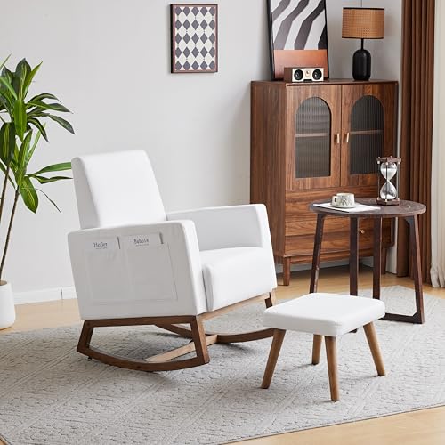 Mounteps Schaukelstuhl-Loungesessel mit Fußstütze, vorderer und hinterer Schaukelstuhl, Wohnzimmerstuhl-Loungesessel mit Aufbewahrungstasche von Mounteps