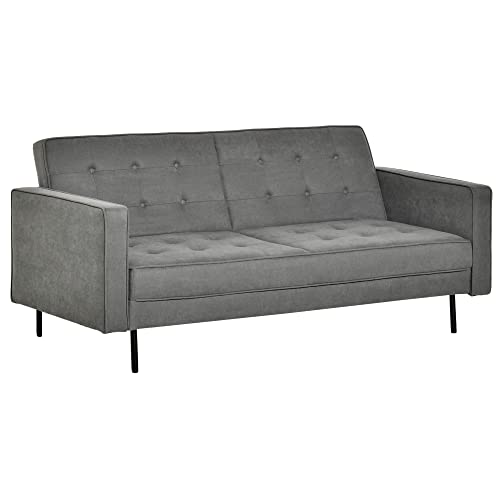 Mounteps Schlafsofa 3-Sitzer Schlafcouch Stoffsofa Sofa mit Schlaffunktion Bettsofa mit verstellbarem Winkel Vintage Eukalyptusholz Baumwolle Grau Mounteps Schlafsofa 3-Sitzer Schlafcouch Stoffsofa Sofa mit Schlaffunktion Bettsofa mit verstellbarem Winkel Vintage Eukalyptusholz Baumwolle Grau von Mounteps