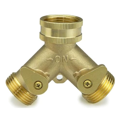 Mounteps Schlauch Rohr Ventil Splitter Verbinder Adapter Messing 3/4 Y-Form Garten Wasserhahn 2 Wege von Mounteps