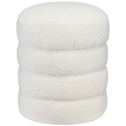 Mounteps Sitzhocker Hocker rund mit Teddysamt- Optik Fußhocker Ottoman für Schlafzimmer, Wohnzimmer, Cremeweiß, Ø40 x 45 cm Mounteps Sitzhocker Hocker rund mit Teddysamt- Optik Fußhocker Ottoman für Schlafzimmer, Wohnzimmer, Cremeweiß, Ø40 x 45 cm von Mounteps