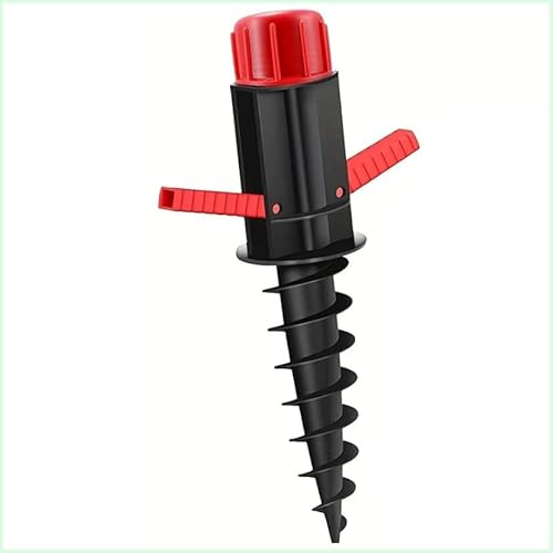 Mounteps Winddichter Strandschirm-Ankerhalter und Bodenstopfen – robuster Kunststoff, windabweisender Anker mit 1 Haken, einfach zu bedienen, Sandanker für Strand, Terrasse, Poolschirme (schwarz und von Mounteps