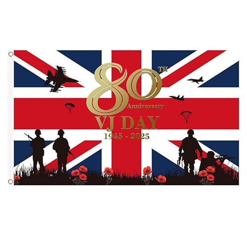 VJ Day 80th Anniversary Flag Buntinga VJ Day Flag 2025 VJ Day 80th Anniversary Flag 1.5 m x 0.9 m (2) von Mounteps