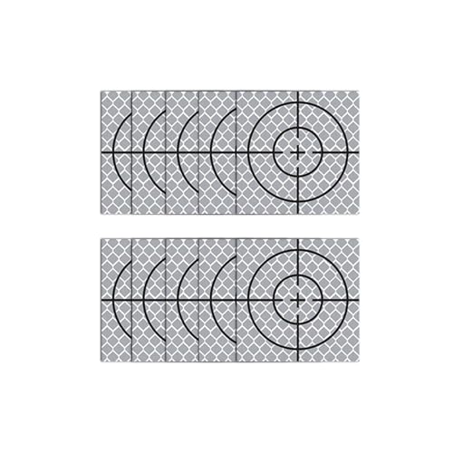 Mountlaser 10 Stück Selbstklebende Reflexzielmarke, 30 x 30 mm, Reflex-Zielplatte, Reflective Targets für Instrumentenkalibrierung, spezielle Messung von Mountlaser