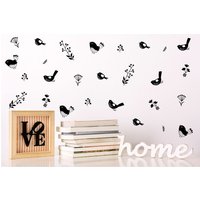Vögel Und Blumen Aufkleber, Wandtattoo Kinderzimmer, Wandtattoos, Babyzimmer Blumenaufkleber, Mädchenzimmer Wandaufkleber von Mounttee