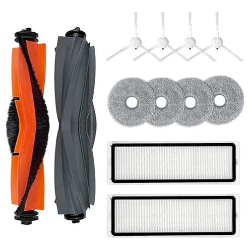 12 Stück Hauptbürste Seitenbürsten Filter Mop Tuch Kit Ersatz für Dreame L10s Ultra/S10 Pro/XiaoMI X10/W10S PRO Staubsaugerzubehör (2 Bürsten, 4 Seitenbürsten, 2 Filter, 4 Wischtuch) von Moupaa