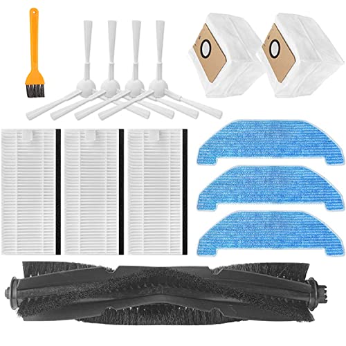 14-teiliges Bürstenrollenfilter-Zubehör-Set für Neabot NoMo Q11 Roboter-Staubsauger-Teil (1 Rolle, 3 Schwamm, 3 Wischtücher, 2 Staubbeutel, 4 Seitenbürsten, 1 Bürste) von Moupaa