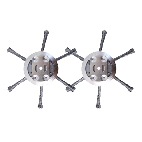 15,2 cm Universal-Stahldraht-Rasentrimmerkopf für elektrische schnurlose Rasentrimmer, kabelgebundene Trimmer-Klingenscheibe für Rasenmäher, Gartengeräte, 2 Stück von Moupaa