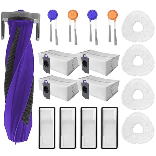 17-teiliges Zubehör-Set für Narwal Freo Z10 Ultra/Freo Z10 Roboter-Staubsauger und Wischmopp-Kombination, 1 Hauptbürste, 4 Filter, 4 Wischtücher, 4 Staubbeutel, 4 Seitenbürsten von Moupaa