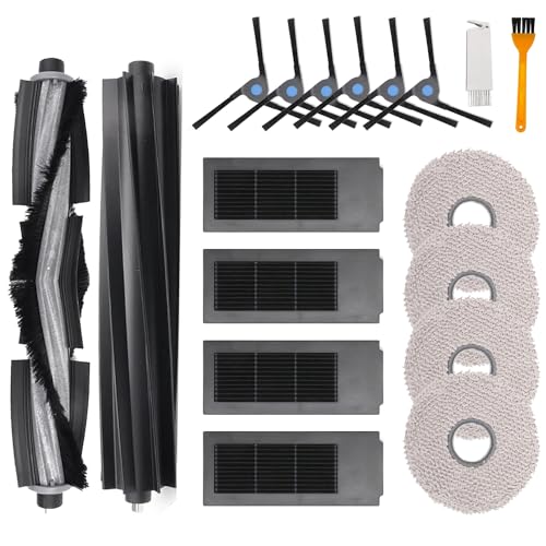 Moupaa 18-teiliges Zubehör-Set für Ecovacs Deebot X2 Omni / X2 / X2 Pro / DEX86 Roboter-Staubsaugerteile, 2 Hauptbürsten, 6 Seitenbürsten, 4 Filter, 4 Wischtücher, 2 kleine Werkzeuge Moupaa 18-teiliges Zubehör-Set für Ecovacs Deebot X2 Omni / X2 / X2 Pro / DEX86 Roboter-Staubsaugerteile, 2 Hauptbürsten, 6 Seitenbürsten, 4 Filter, 4 Wischtücher, 2 kleine Werkzeuge von Moupaa