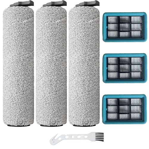 Moupaa 3 Hauptrollenbürsten und 3 HEPA-Filter-Ersatz-Sets für Bissell für CrossWave HF2 3845N 3831 Bodenschrubber Nass-/Trockensauger von Moupaa