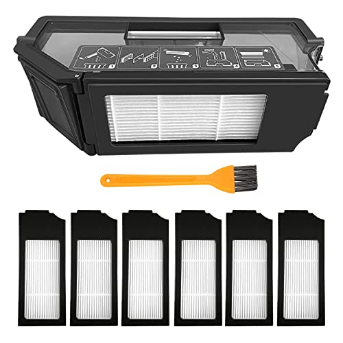 Moupaa 7-teiliges Staubbehälter-Filter-Set für Ecovacs Deebot X1 Omni T10 Turbo Roboter-Staubsauger, Ersatzteile, Zubehör mit 1 Reinigungsbürste von Moupaa