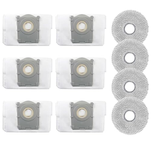 Zubehör-Set für Ecovacs Deebot T50 Max / T50 Pro / T50 Omni / T50 Pro Omni / T50 Pro Omni / T50 Max Pro Staubsauger, Ersatzteile, 4 Wischpads, 6 Staubbeutel, 10-teilig von Moupaa