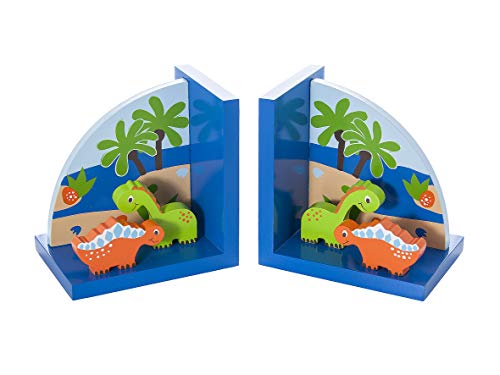 Mousehouse Gifts - Kinder Buchstützen Blau Dinosaurier aus Holz für Jungen Kinderzimmer von Mousehouse Gifts