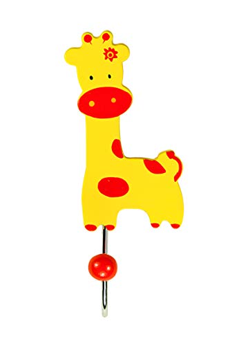 Mousehouse Gifts Kinder Wandhaken Garderobenhaken Kleiderhaken Holz Gelber Giraffen für Jungen und Mädchen von Mousehouse Gifts