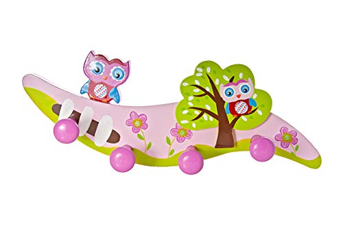 Mousehouse Gifts Kinder Wandhaken Kleiderhaken Rosa Eule für Mädchen Kinderzimmer von Mousehouse Gifts