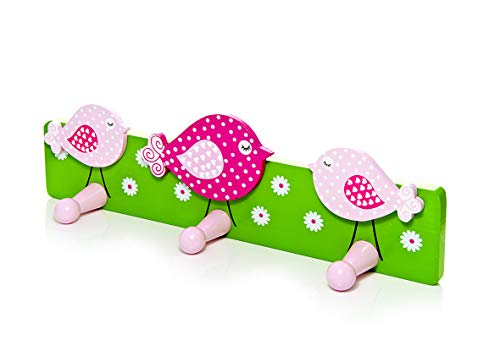 Mousehouse Gifts - Kinder oder Baby Rosa Vogel Wandhaken Kleiderhaken für Mädchen von Mousehouse Gifts