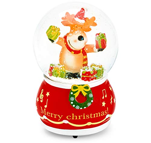 Mousehouse Gifts - Weihnachts-Schneekugel mit musikalischer Rudolph-Melodie aus Glas, Musikkugel für Familienfreude von Mousehouse Gifts