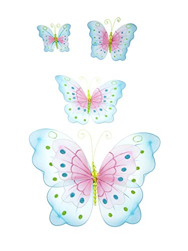 Mousehouse Gifts Schmetterling Wanddeko Wohnaccessoires Dekoration 4-teilig Türkis Blau und Rosa Mousehouse Gifts Schmetterling Wanddeko Wohnaccessoires Dekoration 4-teilig Türkis Blau und Rosa von Mousehouse Gifts