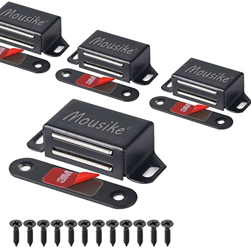 Mousike Cabinet Magnets 30lb Black Door Magnets with Strong Magnetic for Kitchen Cupboard Wardrobe Closet Cabinet Door Drawer Latch 4 Pack) von Mousike
