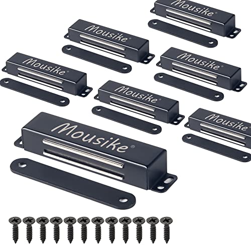 Mousike Magnetischer Türverschluss Heavy Duty 40KG Edelstahl-Türmagnete mit starkem Magnet für Küchenschrank Kleiderschrank Schrank Schranktürverschluss (Schwarz 8er Pack) von Mousike