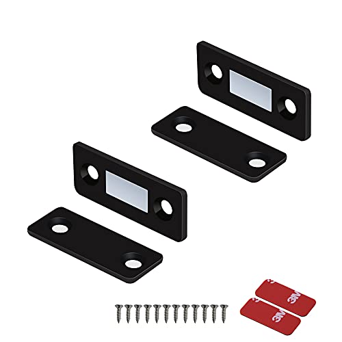 Mousike Magnetischer Türverschluss Ultradünne Schrankmagnete Edelstahl Schubladenmagnetverschluss für Schiebetürverschluss Küchenschrank Schrank Schrankschließer (2 Pack, Black)… von Mousike