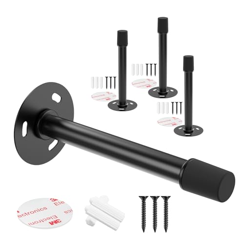 Mousike Türstopper, schalldämpfender Türstopper mit Gummi-Stoßstange, Wandprotetor von Türknäufen (4 Stück, schwarz) von Mousike