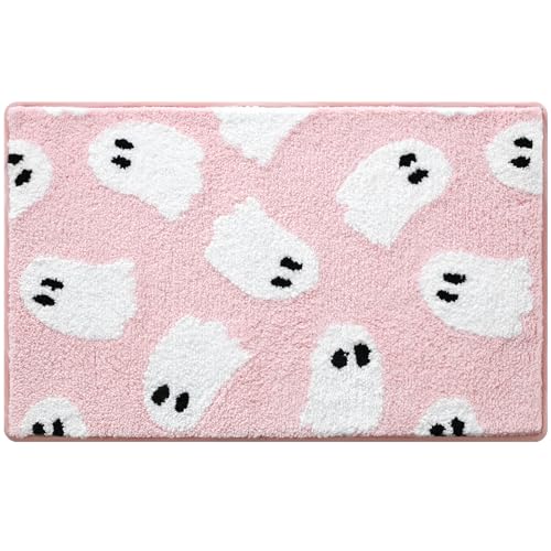 Geister-Badezimmerteppich, 50,8 x 81,3 cm, rosa, weich und saugfähig, getuftet, Halloween-Badematte, rutschfest, waschbar, Halloween-Badezimmerdekoration, Urlaubsdekorationen Geister-Badezimmerteppich, 50,8 x 81,3 cm, rosa, weich und saugfähig, getuftet, Halloween-Badematte, rutschfest, waschbar, Halloween-Badezimmerdekoration, Urlaubsdekorationen von Moutina
