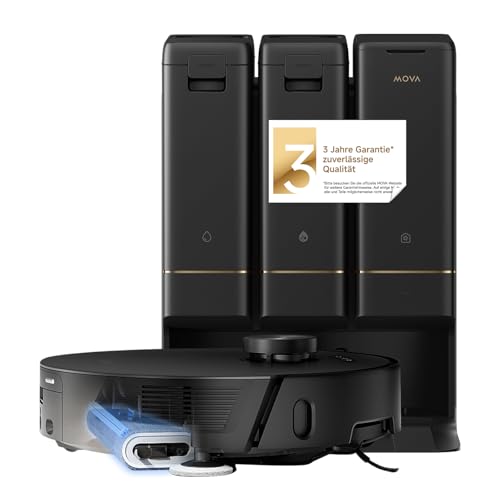 Mova Z50 Ultra Saugroboter mit Wischfunktion, 19.000 Pa Saugkraft, Streifenfreies Wischen mit HydroSync, 36 °C selbstreinigenden Wischmopp, Mehrfach-Schmutzerkennung, Schwarz Mova Z50 Ultra Saugroboter mit Wischfunktion, 19.000 Pa Saugkraft, Streifenfreies Wischen mit HydroSync, 36 °C selbstreinigenden Wischmopp, Mehrfach-Schmutzerkennung, Schwarz von Mova