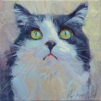 Tier Portrait Handgemaltes Ölgemälde Auf Leinwand von MovchunArtStudio