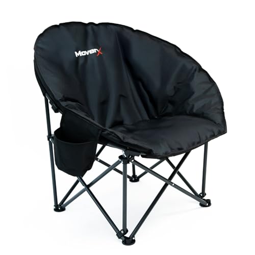 MoverX Leichter Moon Campingstuhl Gepolsterter Sessel Klappstuhl Campingstühle für Erwachsene Faltbar Garten Outdoor Picknick Festival Campingstühle Bequem mit Tasche Schwarz MoverX Leichter Moon Campingstuhl Gepolsterter Sessel Klappstuhl Campingstühle für Erwachsene Faltbar Garten Outdoor Picknick Festival Campingstühle Bequem mit Tasche Schwarz von MoverX