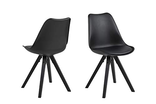 Amazon Brand - Movian Arendsee 2er Set Esszimmerstühle, 55 x 48,5 x 85 cm (L x B x H), Schwarz von Movian