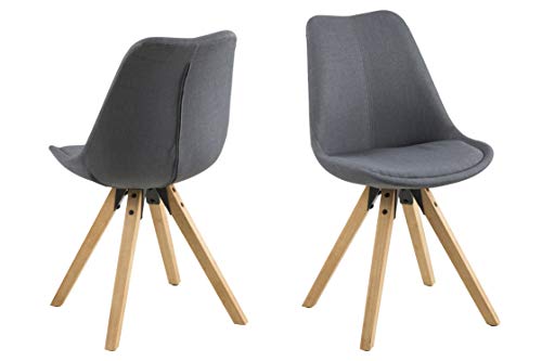 Amazon-Marke - Movian Arendsee 2er Set Esszimmerstühle 55 x 48,5 x 85 cm (L x B x H), Dunkelgrau von Movian