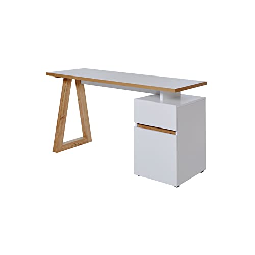 Amazon-Marke – Movian Club Schreibtisch mit 1 Schublade und 1 Tür, 139,7 x 54,9 x 76,2 cm, Weiß von Movian