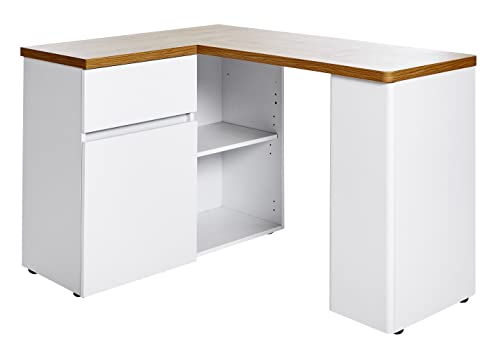 Amazon-Marke – Movian Cuuba Eckschreibtisch mit 1 Schublade und 1 Tür, 170 x 89,9 x 76,2 cm, Weiß von Movian