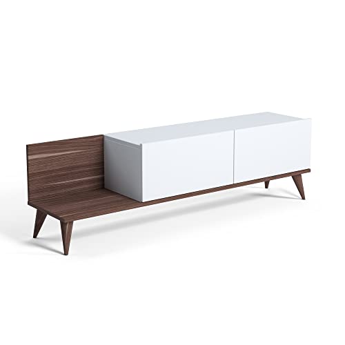 Amazon-Marke TV-Ständer Movian Soho, Lowboard-Schrank, Mittel, Weiß-Walnuss, 152 x 35 x 43 cm von Movian